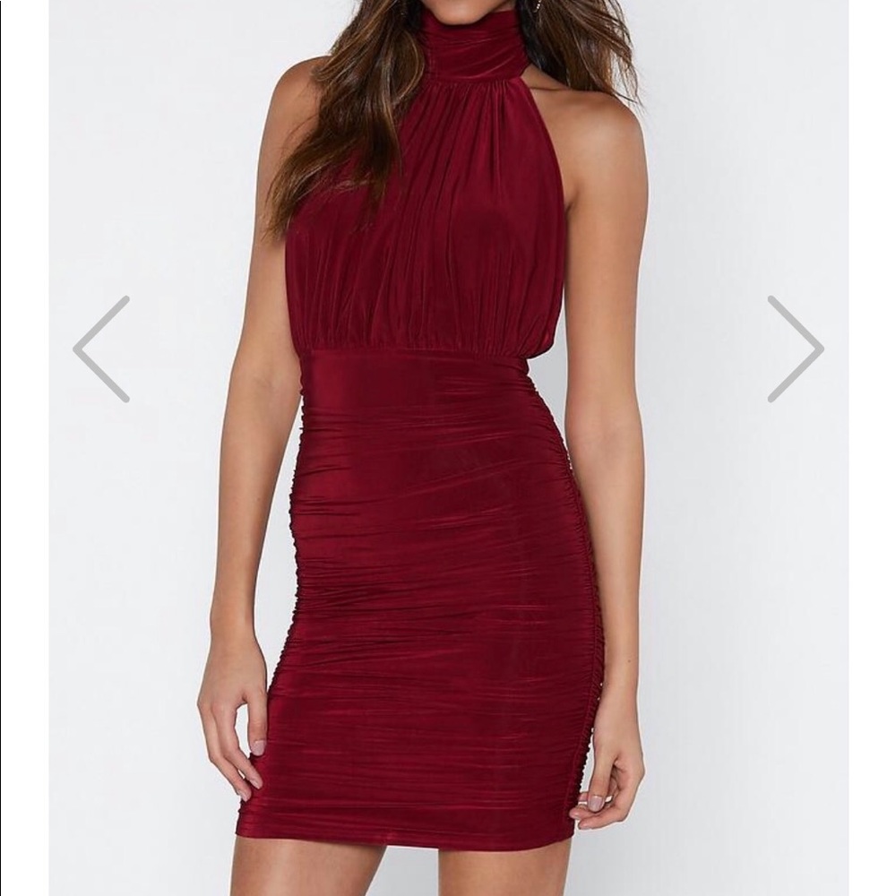 Nasty gal wine backless dress